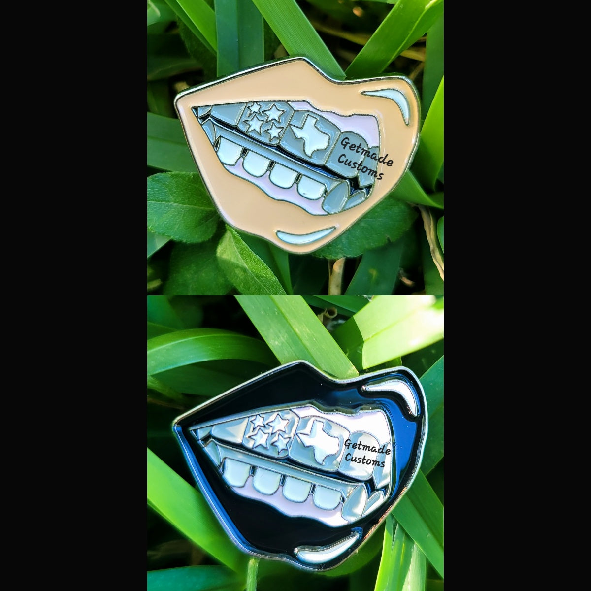 Texas Mouth Grillz Custom Hip Hop Enamel Lapel Pin Set