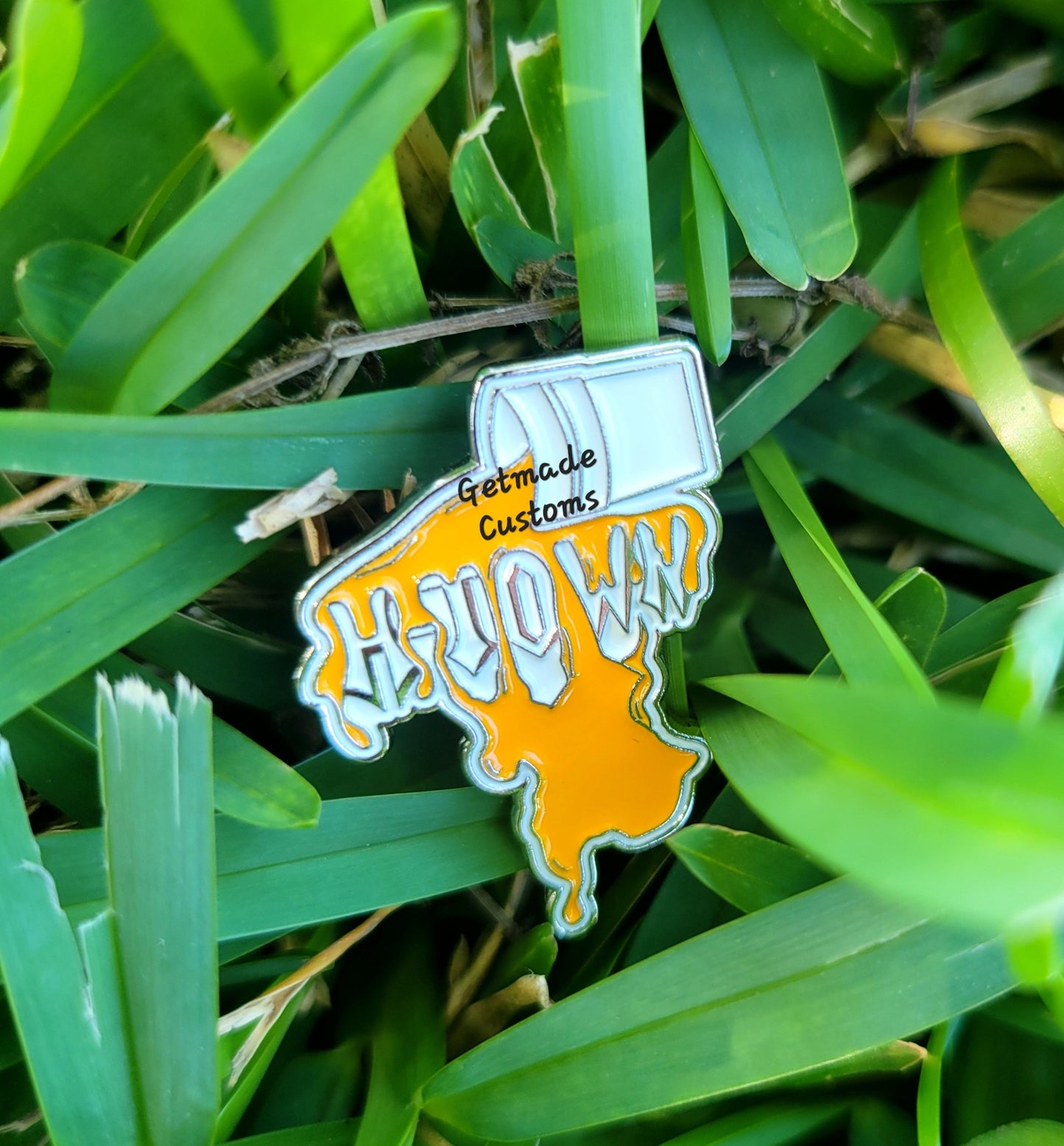 Orange Sunkist Houston Custom Hip Hop Enamel Lapel Pin